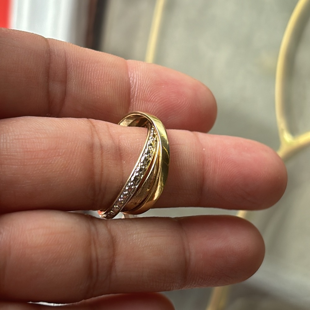 Sterling Silver Interlocking Ring, Size 7.75 - image 3